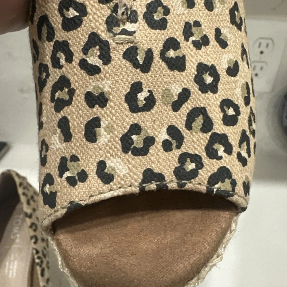 TOMS Women's Michelle Espadrille Wedge Sandal In Natural Leopard Size W 7